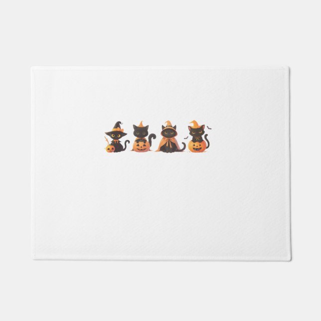 Black Cat Pumpkin  Doormat (Front)