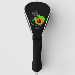 Black Cat Pumpkin Golf Head Cover