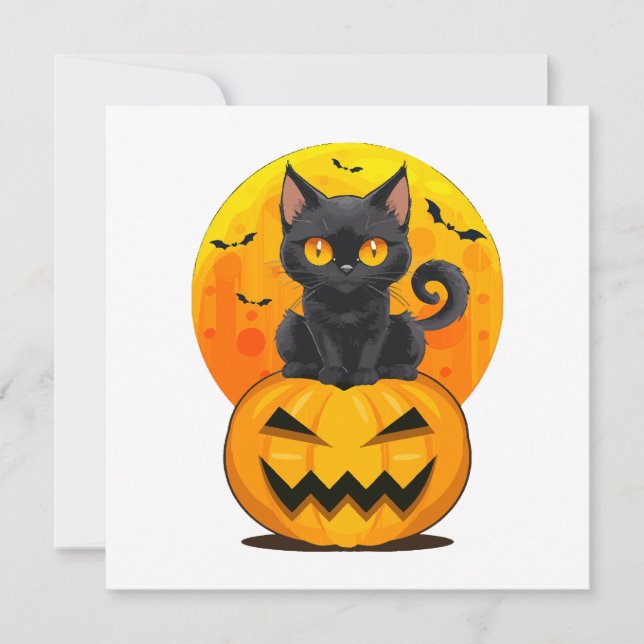 Black Cat Pumpkin Halloween Costume  (Front)