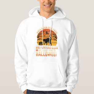 Black Cat Pumpkin Halloween Vector Design Hoodie