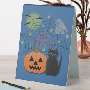 Black Cat & Pumpkin Not Scary Halloween