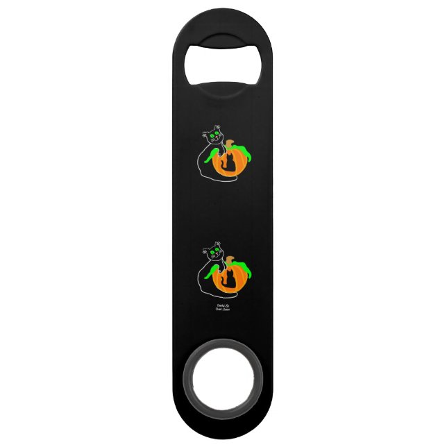 Black Cat Pumpkin Speed Bottle Opener (Front)