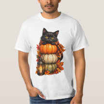 Black Cat Pumpkin Stack Halloween
