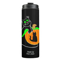 Black Cat Pumpkin Thermal Tumbler