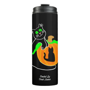Black Cat Pumpkin Thermal Tumbler