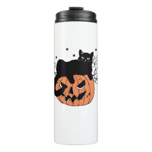 Black Cat Pumpkin  Thermal Tumbler