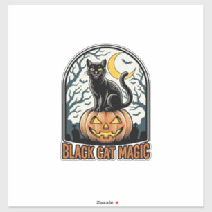 Black Cat Pumpkin Vintage Halloween Engraving_1