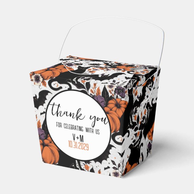 Black Cat Pumpkins Favour Box (Front Side)