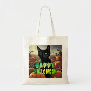 Black Cat & Pumpkins Tote Bag