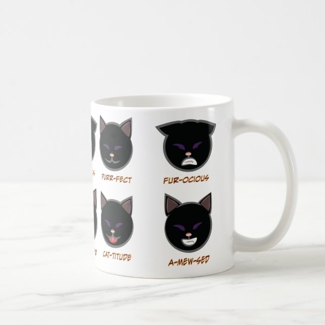 Black Cat Punny Halloween Mug (Right)