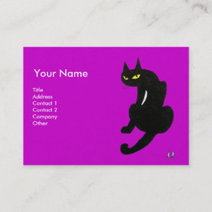 BLACK CAT , Purple Violet Pearl Paper Business Card