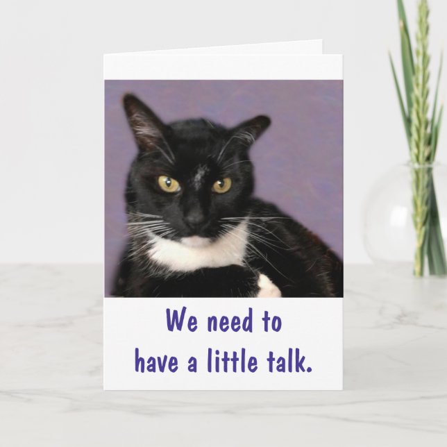 Black Cat Purrrfect Happy Birthday Card (Front)