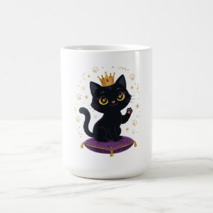 Black Cat Queen Mug Cute Cat Lover Royal  Gift