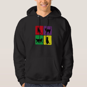 Black Cat Quote Pet Animal Cool Kitten Cute Rainbo Hoodie