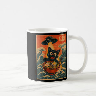 Black Cat Ramen Alien Ufo Funny Japanese Kawaii An Coffee Mug