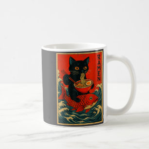 Black Cat Ramen Japanese Graphic Tees For Men Wome Coffee Mug
