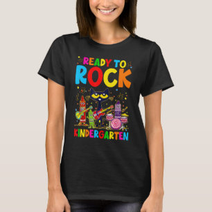 Black Cat Ready To Rock Kindergarten Back To Scho T-Shirt