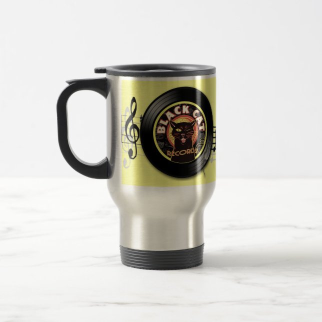 Black Cat Records Travel Mug – Retro Jazz Club (Left)