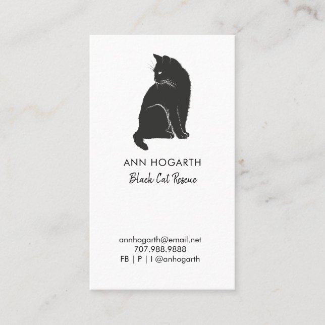 Black Cat Rescue Organisation Business Card (Front)