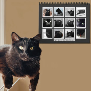 Black Cat Retro Picture Frame Pet Photo Calendar