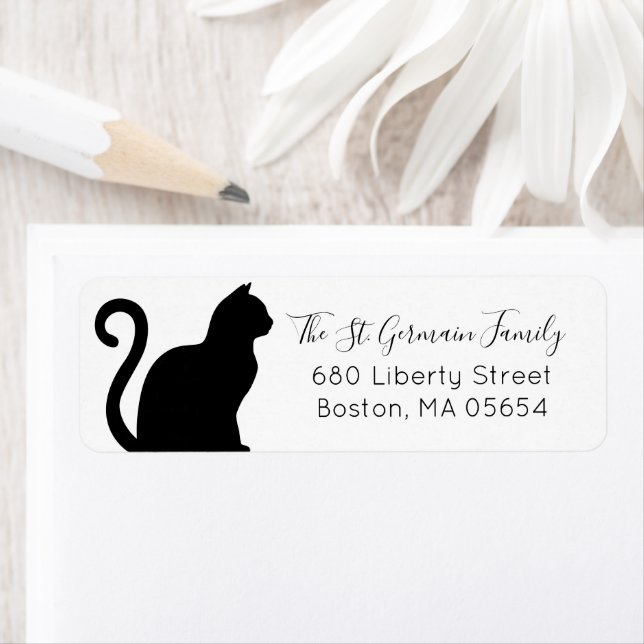 Black Cat Return Address Label (Insitu)