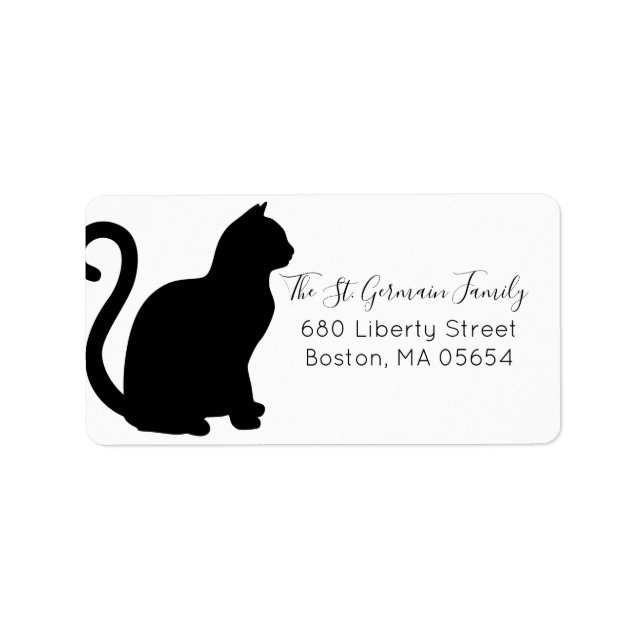 Black Cat Return Address Label (Front)
