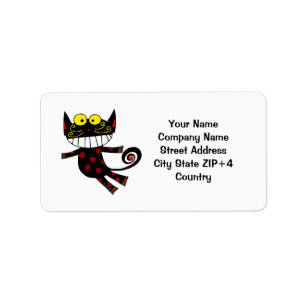 Black cat return address label