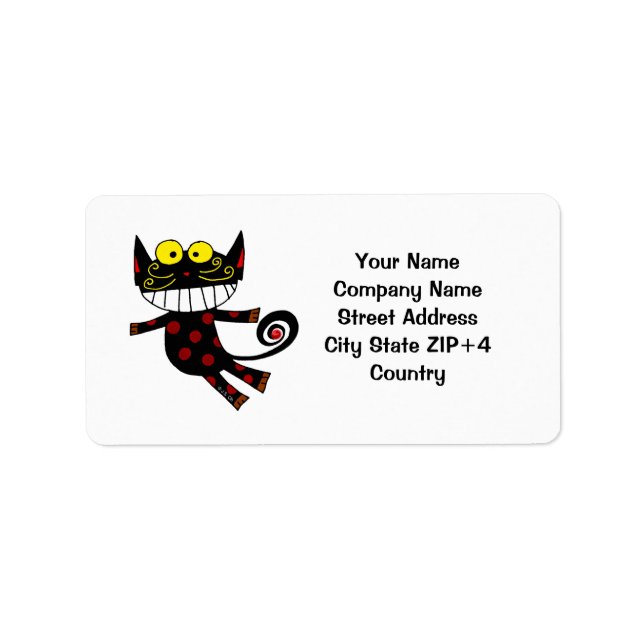 Black cat return address label (Front)