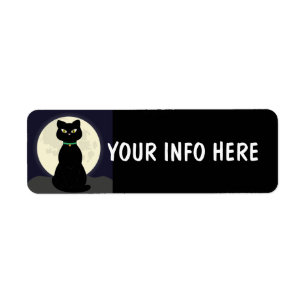 BLACK CAT RETURN ADDRESS LABELS