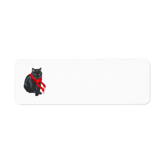 Black Cat Return Address Labels (Front)