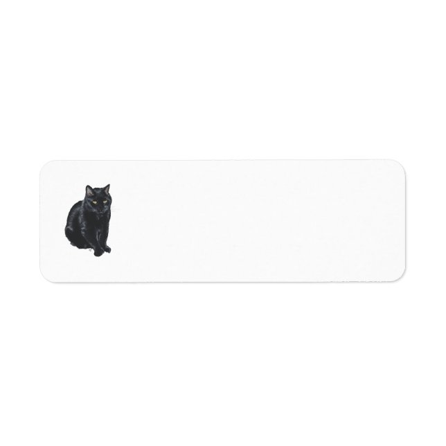 Black Cat Return Address Labels (Front)