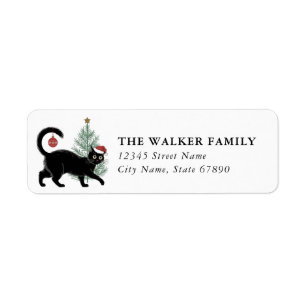 Black Cat Return Address Labels