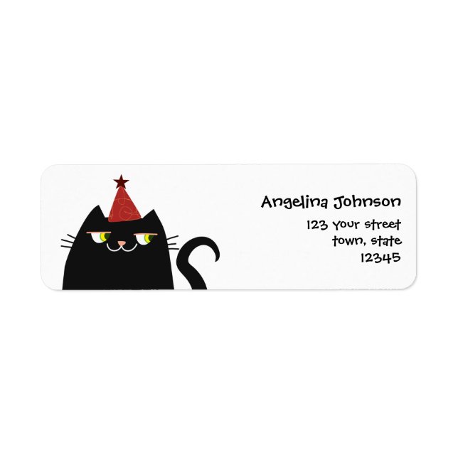Black Cat Return Address Return Address Label (Front)