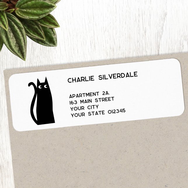 Black Cat Return Address Return Address Label (Creator Uploaded)