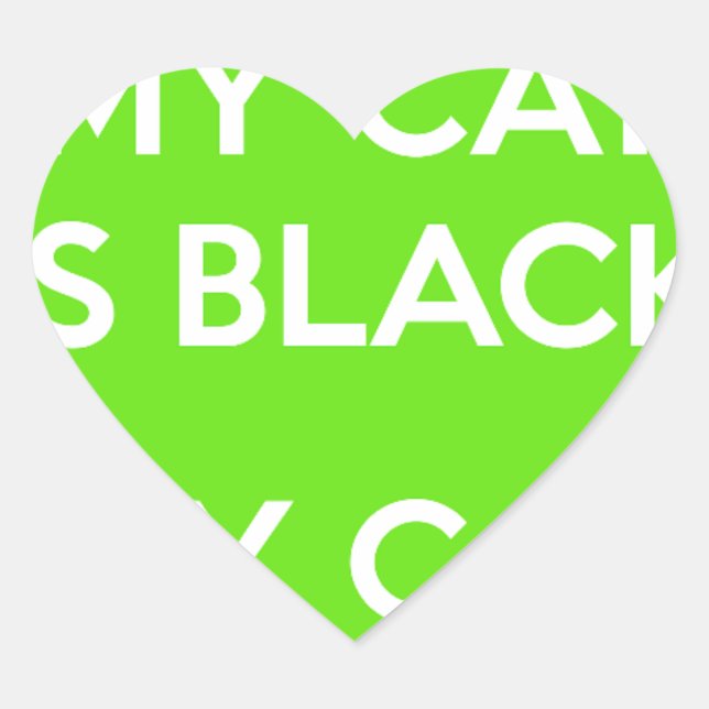 Black cat rocks heart sticker (Front)