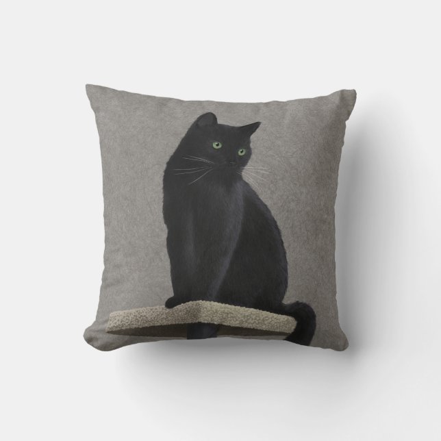 Black Cat Royalty  Cushion (Front)