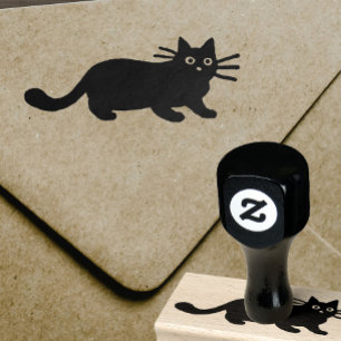 Black Cat Rubber Stamp