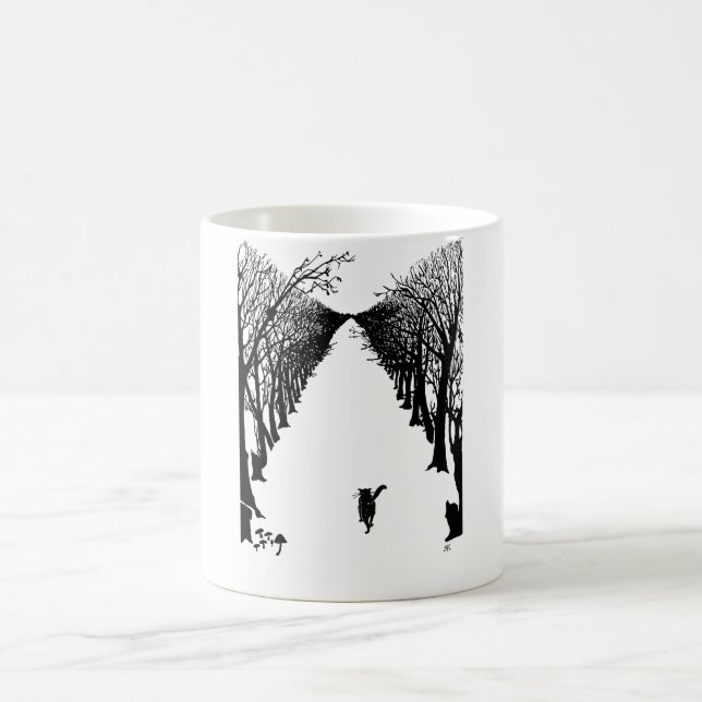 Black cat, Rudyard Kipling Coffee Mug (Center)