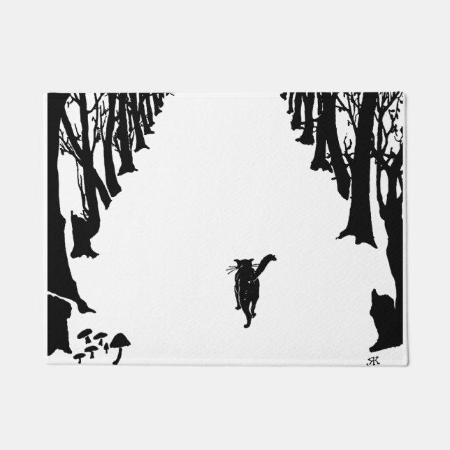 Black cat, Rudyard Kipling Doormat (Front)