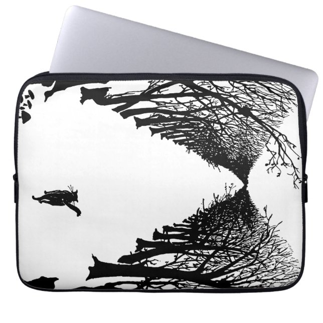Black cat, Rudyard Kipling Laptop Sleeve (Front)
