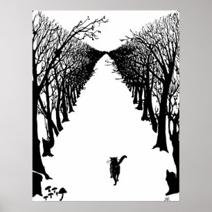 Black cat, Rudyard Kipling Poster