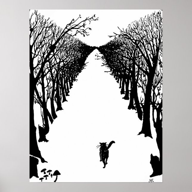 Black cat, Rudyard Kipling Poster (Front)