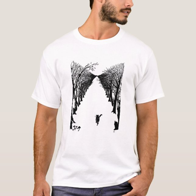 Black cat, Rudyard Kipling T-Shirt (Front)