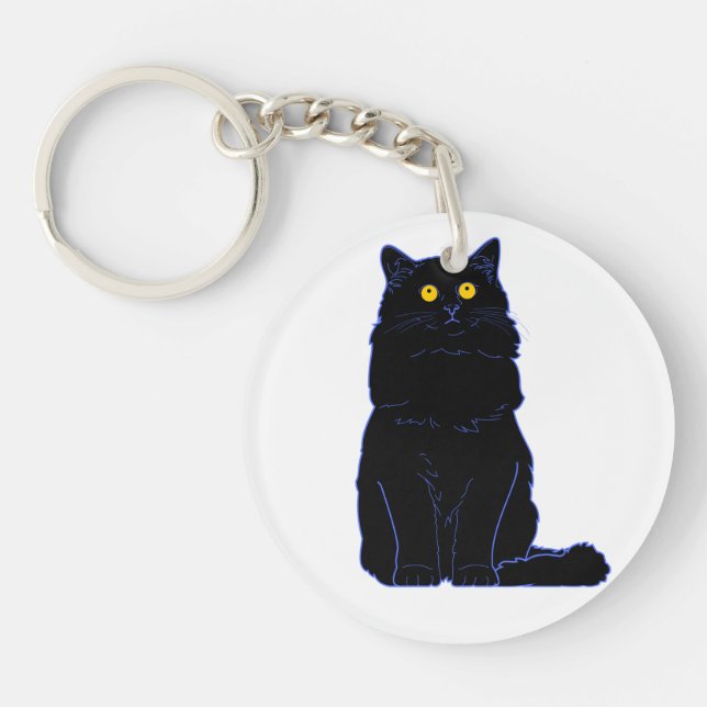 Black Cat(s) Essential T-ShirtBlack Cat Face Essen Key Ring (Front)