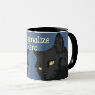Black cat sarcastic vintage illustration  mug