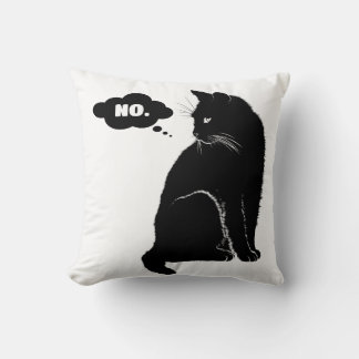 Black Cat Says No Cushion