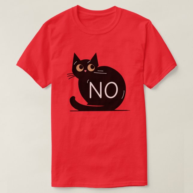 Black cat says no T-Shirt (Design Front)