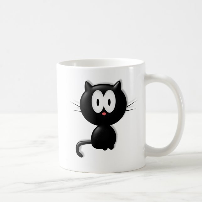 Black Cat Scardy Cat Halloween Gift Coffee Mug (Right)