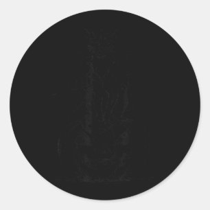 Black Cat Scary Halloween Pumpkin Costume Cat Classic Round Sticker