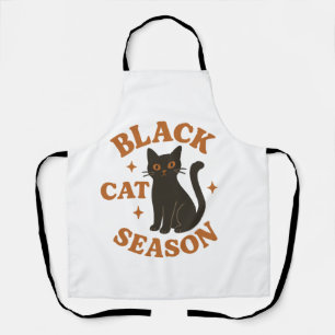 Black cat season apron
